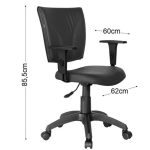 Cadeira B-ONE Giratória com Braços Reguláveis – Corino Preto – 31009 RM MÓVEIS 14