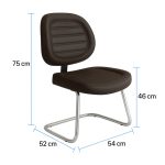 Cadeira Executiva COSTURADA Base em “S” Cromada – 31016 RM MÓVEIS 14