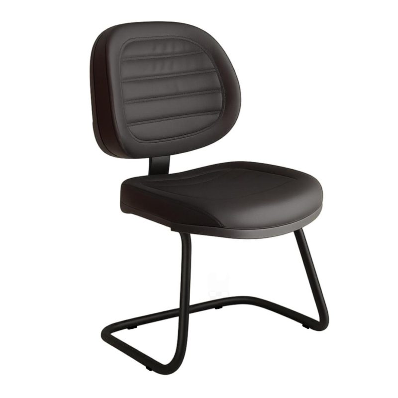 Cadeira Executiva Costurada Base em “S” PRETA – Corino Preto – 31014 RM MÓVEIS 5
