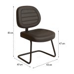 Cadeira Executiva Costurada Base em “S” PRETA – Corino Preto – 31014 RM MÓVEIS 15