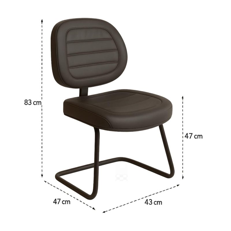 Cadeira Executiva Costurada Base em “S” PRETA – Corino Preto – 31014 RM MÓVEIS 7