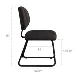 Cadeira Executiva Costurada Base Trapézio – Corino Preto – 31031 RM MÓVEIS 13