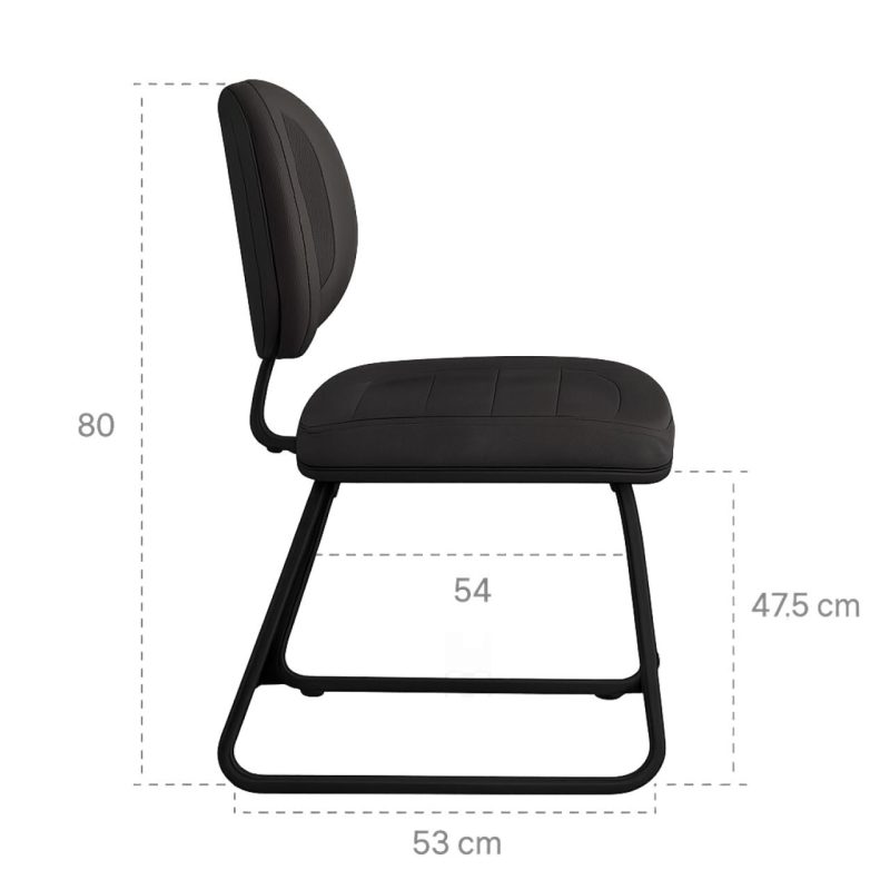 Cadeira Executiva Costurada Base Trapézio – Corino Preto – 31031 RM MÓVEIS 6