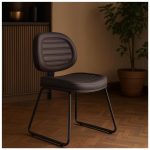 Cadeira Executiva Costurada Base Trapézio – Corino Preto – 31031 RM MÓVEIS 15