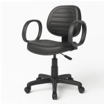Cadeira Executiva COSTURADA Giratória com Braço Corsa – Corino Preto – 31004 RM MÓVEIS 13