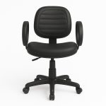 Cadeira Executiva COSTURADA Giratória com Braço Corsa – Corino Preto – 31004 RM MÓVEIS 14
