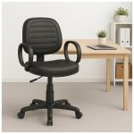 Cadeira Executiva COSTURADA Giratória com Braço Corsa – Corino Preto – 31004 RM MÓVEIS 19