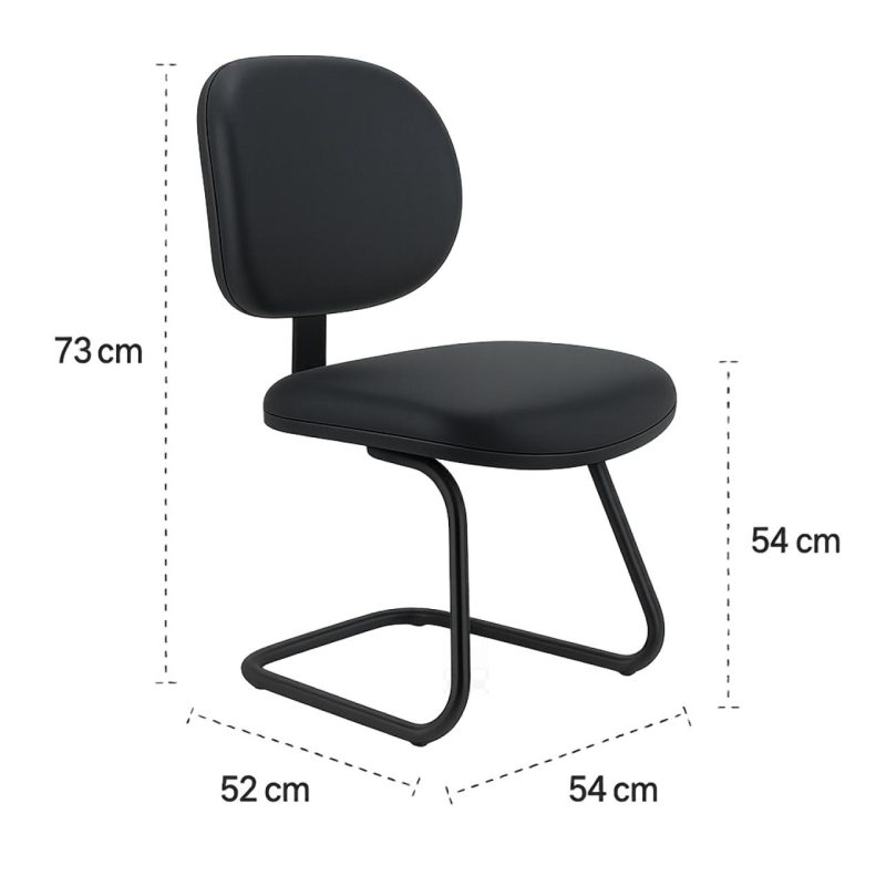 Cadeira Executiva LISA Base em “S” – Corino Preto – 31013 RM MÓVEIS 5