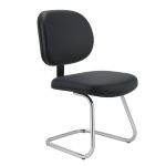 Cadeira Executiva LISA Base em “S” CROMADA – Corino Preto – 31015 RM MÓVEIS 9