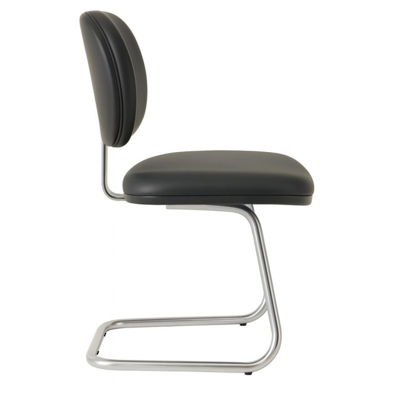 Cadeira Executiva LISA Base em “S” CROMADA – Corino Preto – 31015 RM MÓVEIS 4