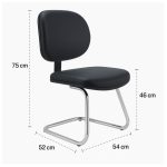 Cadeira Executiva LISA Base em “S” CROMADA – Corino Preto – 31015 RM MÓVEIS 12