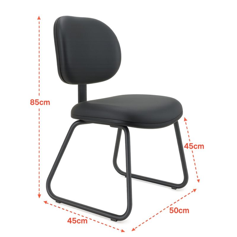 Cadeira Executiva LISA Base Trapézio – Corino Preto – 31030 RM MÓVEIS 6