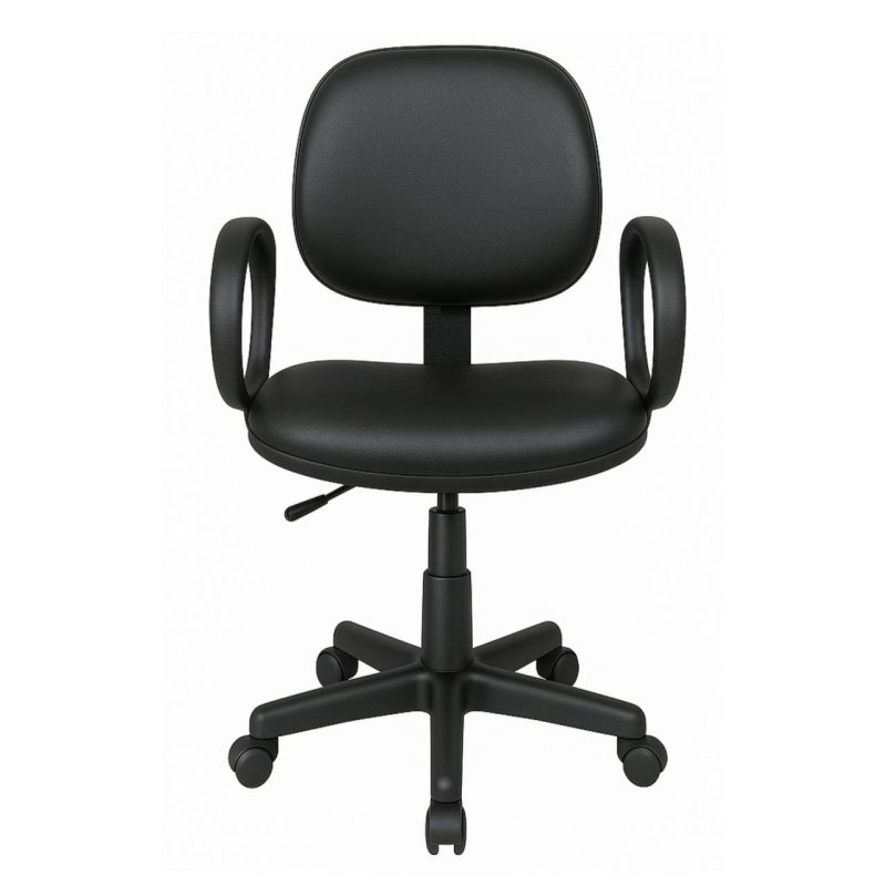 Cadeira Executiva LISA Giratória com Braço Corsa – Corino Preto – 31001 RM MÓVEIS 3
