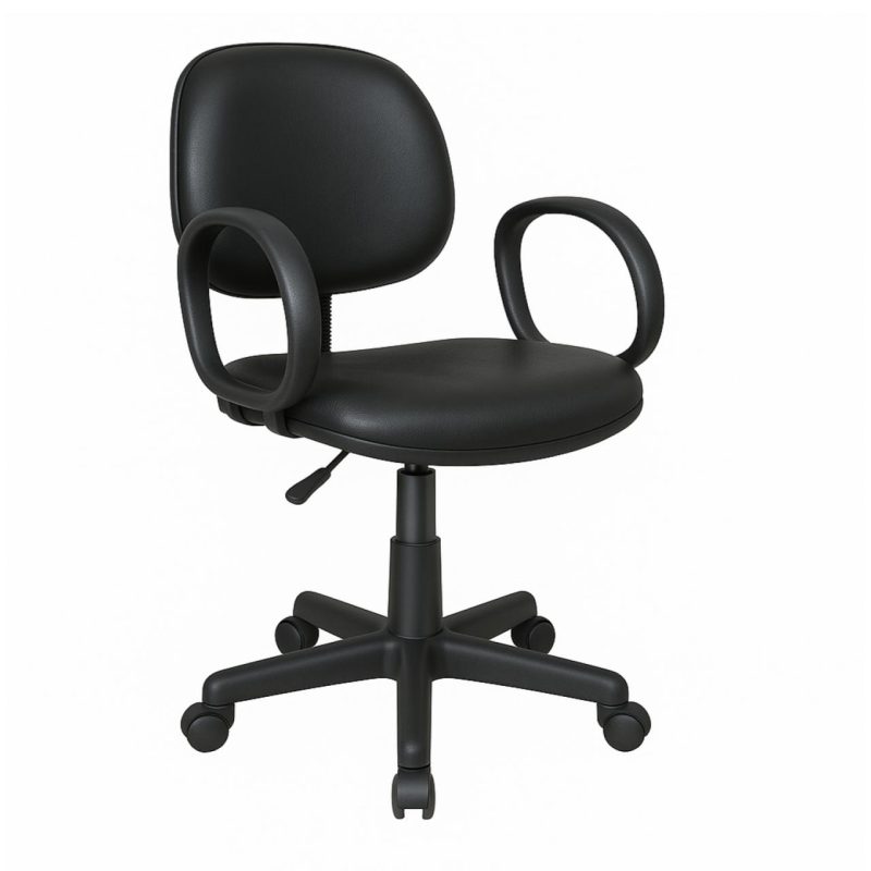 Cadeira Executiva LISA Giratória com Braço Corsa – Corino Preto – 31001 RM MÓVEIS 4
