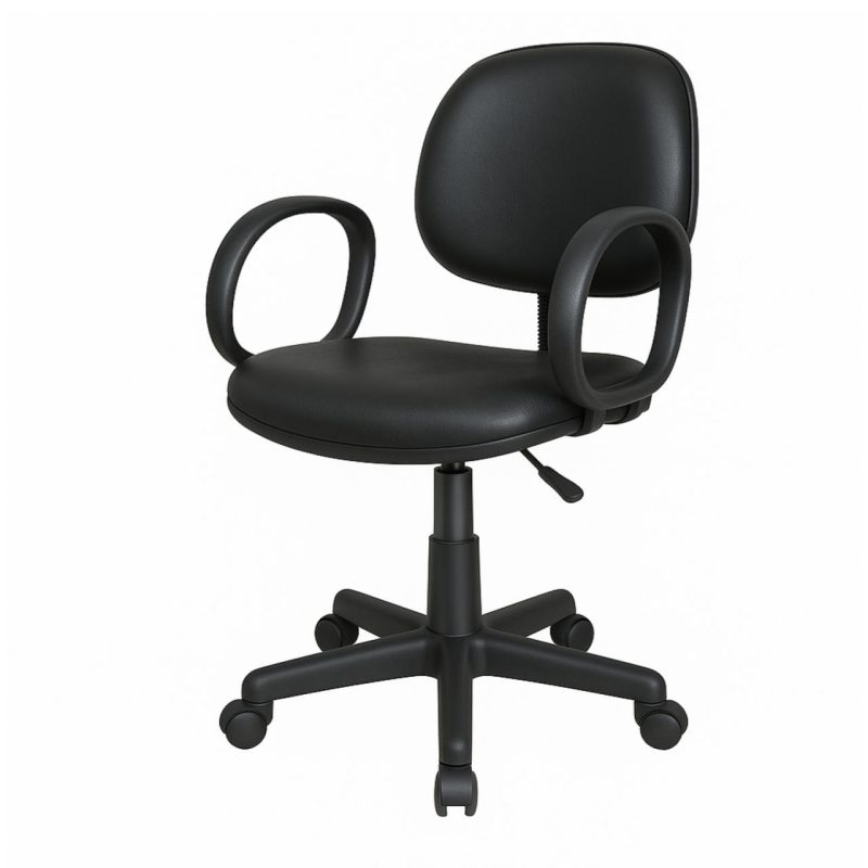 Cadeira Executiva LISA Giratória com Braço Corsa – Corino Preto – 31001 RM MÓVEIS 5