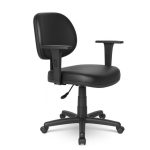 Cadeira Executiva LISA Giratória com Braços Reguláveis – Corino Preto – 31003 RM MÓVEIS 10