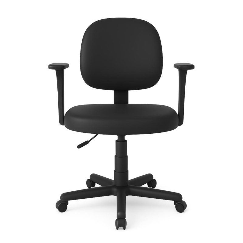 Cadeira Executiva LISA Giratória com Braços Reguláveis – Corino Preto – 31003 RM MÓVEIS 4