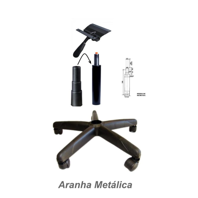 Cadeira Executiva LISA Giratória Sem Braços – Corino Preto – 31000 RM MÓVEIS 8