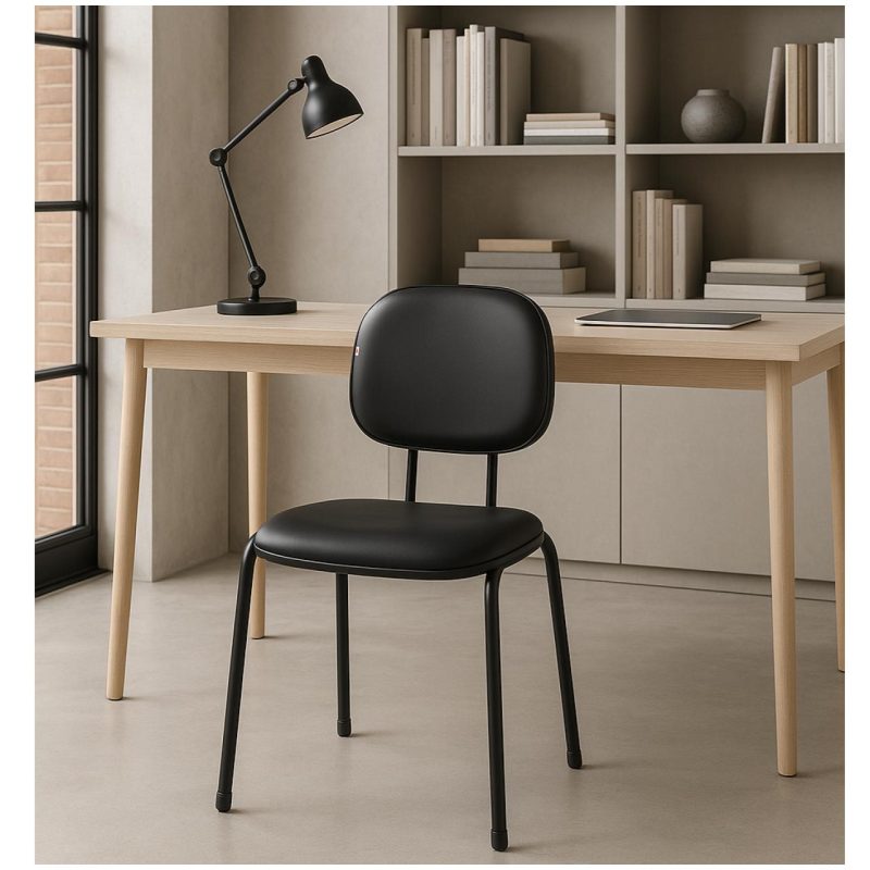 Cadeira Secretária 04 pés – Cor Preto – PMD – 31102 RM MÓVEIS 9