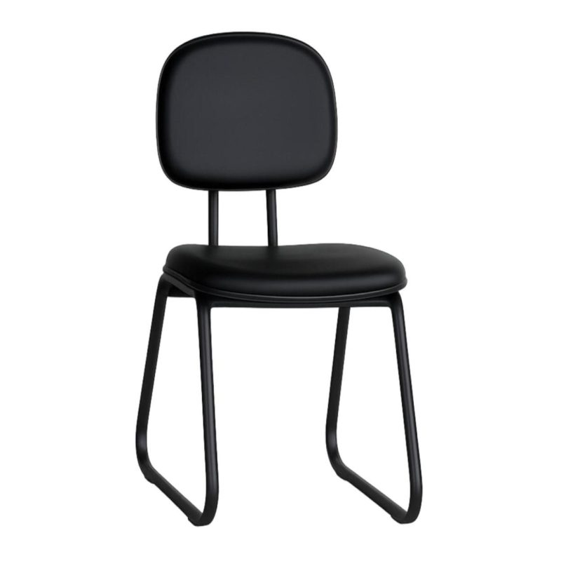 Cadeira Secretária Trapézio – Corino Preto – 31103 RM MÓVEIS 2