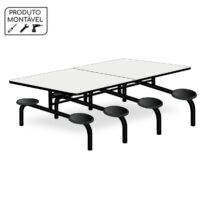 Mesa para Refeitório 8 Lugares MDP Branco de 25 mm FIXO – 50045 RM MÓVEIS