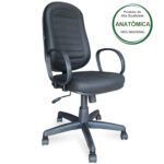 Cadeira Presidente BAIXA COSTURADA – Braço Corsa – COR PRETA 30102 RM MÓVEIS 7