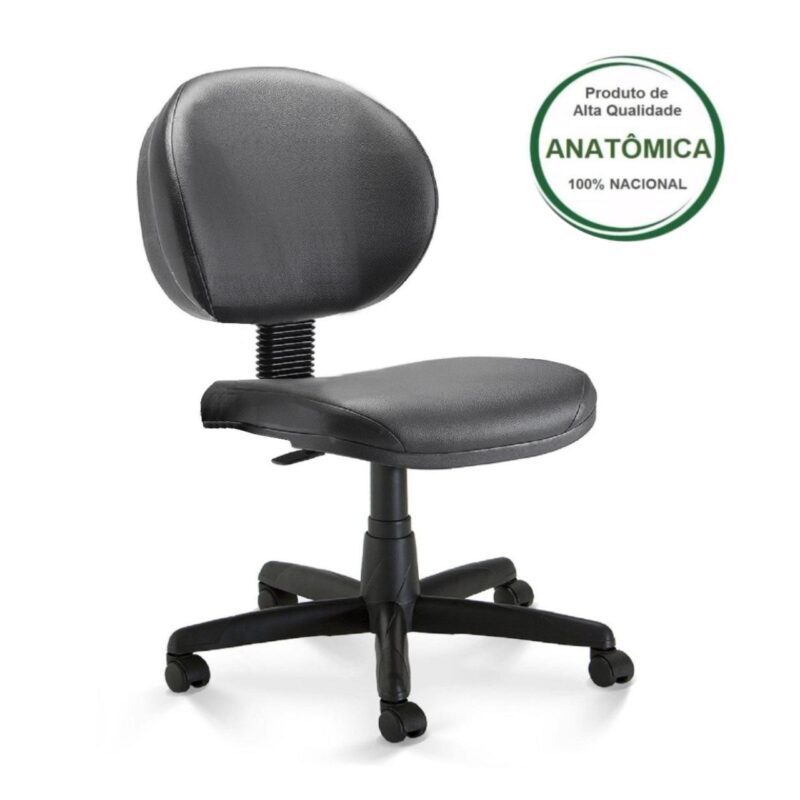 Cadeira Escritório Executiva PLUS LISA S/ BRAÇOS – COR PRETO 32976 RM MÓVEIS 2