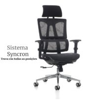 Cadeira Presidente Tela MK – 4011 – COR PRETO 30038 RM MÓVEIS