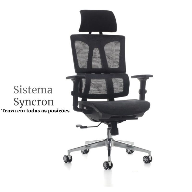 Cadeira Presidente Tela MK – 4011 – COR PRETO 30038 RM MÓVEIS 2