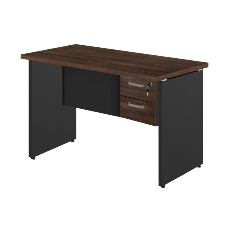 Mesa Escritório 1,50×0,60m – C/ 02 Gavetas MARSALA / PRETO – 23473 RM MÓVEIS 2