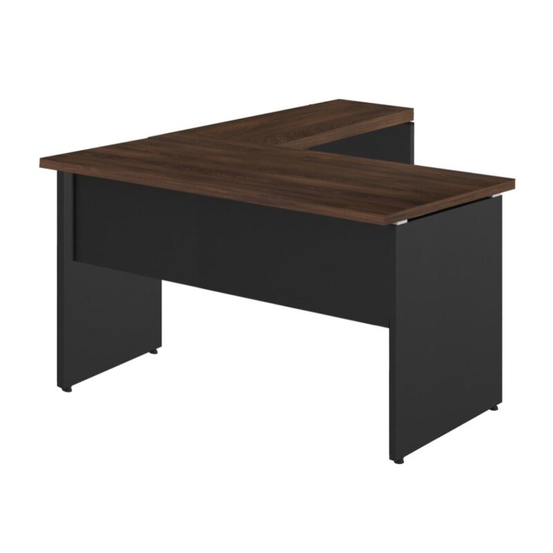 Mesa em “L” (Mesa 1,50m + Mesa Auxiliar) – S/ GAVETAS MARSALA / PRETO – 23476 RM MÓVEIS 2