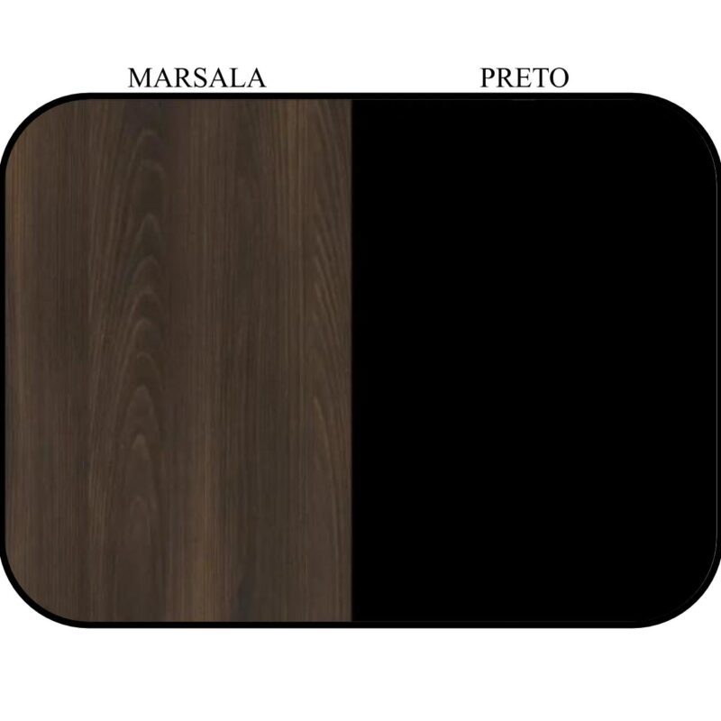 Mesa em “L” (Mesa 1,70m + Mesa Auxiliar) c/ 02 Gavetas – – Marsala / Preto – 23479 RM MÓVEIS 6
