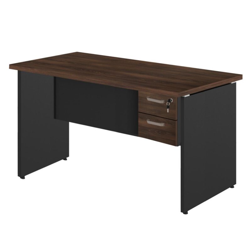 Mesa Escritório 1,70×0,60m – C/ 02 Gavetas MARSALA / PRETO – 23475 RM MÓVEIS 2