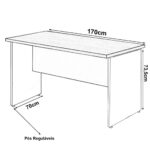 Mesa Escritório 1,70×0,60m – C/ 02 Gavetas MARSALA / PRETO – 23475 RM MÓVEIS 8