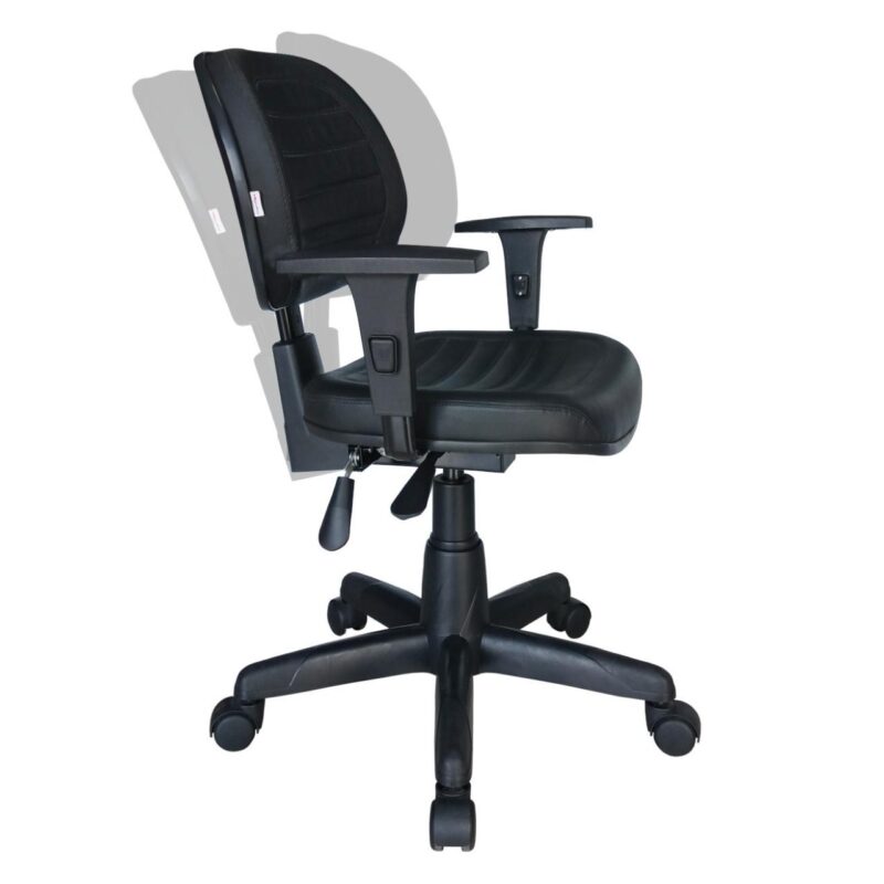 Cadeira Executiva Back System COSTURADA com Braços Reguláveis – Cor Preta – 31008 RM MÓVEIS 9