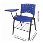 Cadeira Universitária PRANCHETA PLÁSTICA com Porta Livros – Cor Azul 32019 RM MÓVEIS 8