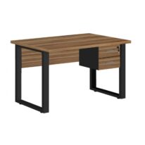 Mesa Escritório PÉ QUADRO 1,50×0,60m – C/ Gavetas – NOGAL SEVILHA/PRETO – 24473 RM MÓVEIS