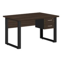 Mesa Escritório PÉ QUADRO 1,50×0,60m – C/ Gavetas – MARSALA/PRETO – 25473 RM MÓVEIS