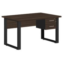 Mesa Escritório PÉ QUADRO 1,70×0,70m – C/ Gavetas – MARSALA/PRETO – 25475 RM MÓVEIS