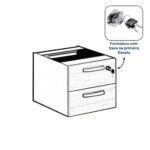 Mesa Escritório PÉ QUADRO 1,50×0,60m – C/ Gavetas – MARSALA/PRETO – 25473 RM MÓVEIS 10