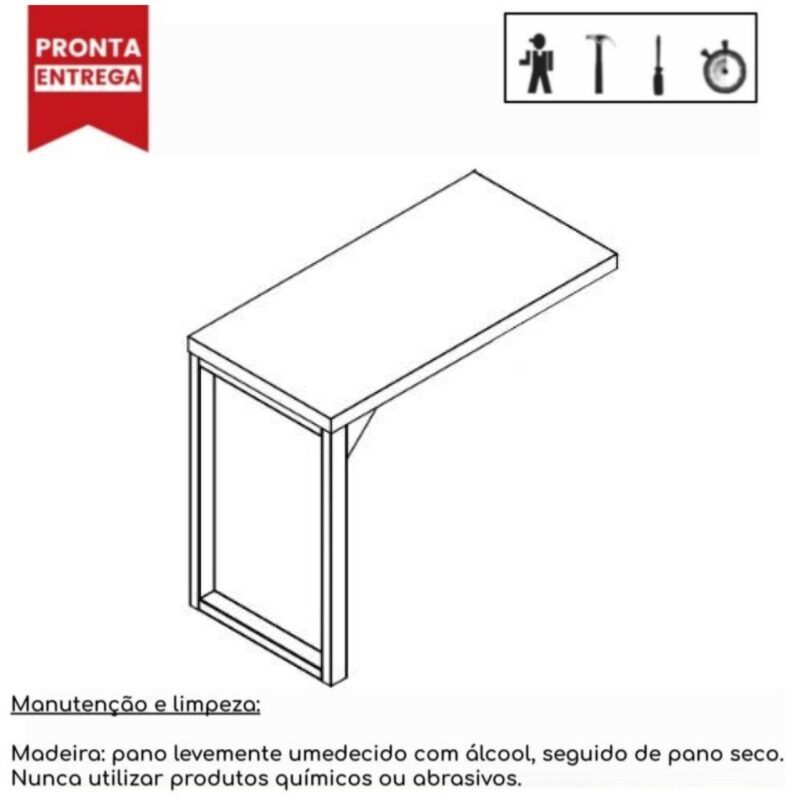 Mesa em L (Mesa 1,50m + Mesa Auxiliar) – C/ Gavetas MARSALA/PRETO – 25477 RM MÓVEIS 5