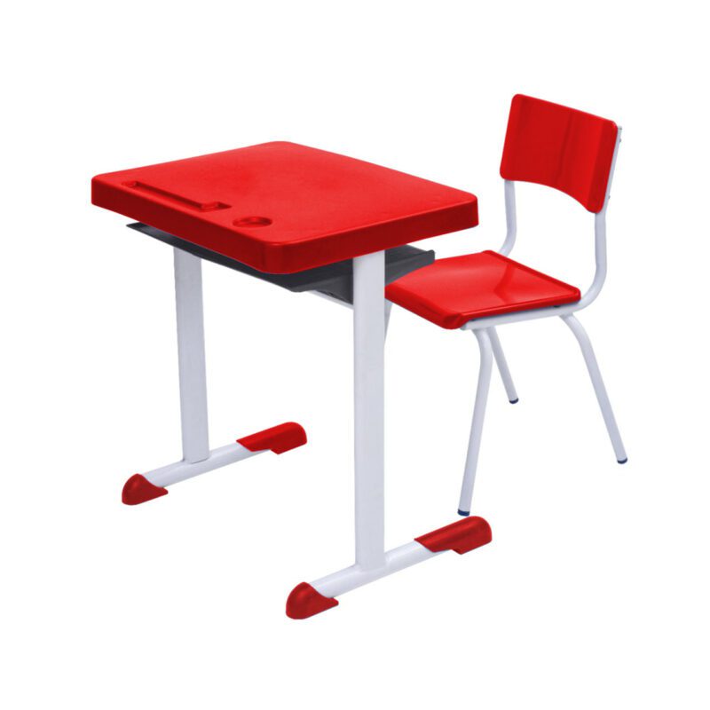 Kit Escolar Individual – (Mesa e Cadeira) – INFANTIL 03 a 06 Anos COR VERMELHO – 41090 RM MÓVEIS 2