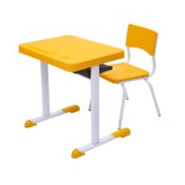 Kit Escolar Individual – (Mesa e Cadeira) – INFANTIL 03 a 06 Anos COR AMARELO – 41087 RM MÓVEIS