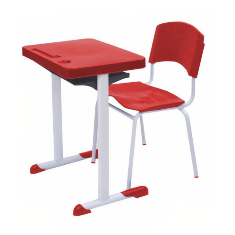 Kit Escolar Individual VERMELHO – (Mesa e Cadeira) – ADULTO – – COR VERMELHO – 40082 RM MÓVEIS 2