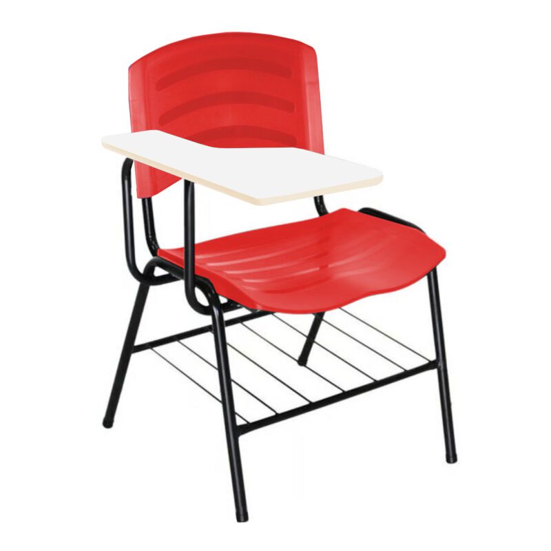 Cadeira Universitária Plástica com Prancheta MDF – COR VERMELHO 34017 RM MÓVEIS 2