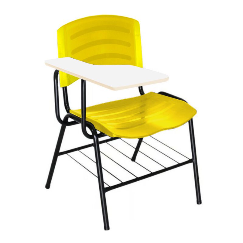 Cadeira Universitária Plástica com Prancheta MDF – COR AMARELO 34019 RM MÓVEIS 2