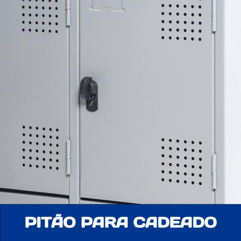 Armário Roupeiro de Aço c/ 12 Portas PEQUENAS – 1,95×0,92×0,40m – SA – CZ/CZ – 14001 RM MÓVEIS 6