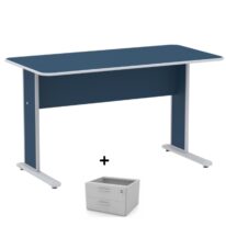 Mesa Escritório 1,50×0,60m c/ Gavetas – Cor Azul – 44087 RM MÓVEIS