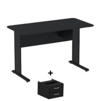 Mesa Escritório 1,20×0,60m c/ Gavetas – Cor Preto – 44090 RM MÓVEIS