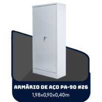 Armário de Aço PA 90 #26 – 1,98×0,90×0,40m – SA – 13120 RM MÓVEIS